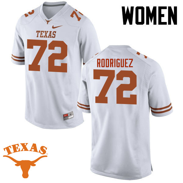 Women #72 Elijah Rodriguez Texas Longhorns College Football Jerseys-White